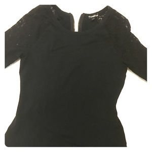 Express black lace shirt